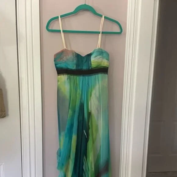 BCBG long blue and green formal dress - Picture 2 of 4